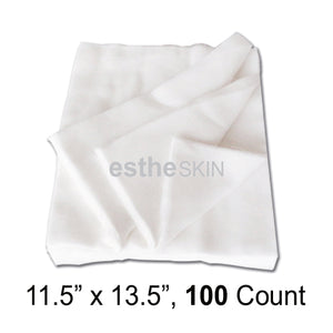 estheSKIN 100% Cotton Pure White Cutting Gauze for Professional Facial Treatment and More, 11.5" x 13.5", 100 Count