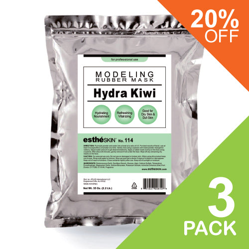 (3 pack) estheSKIN No.114 Hydra Kiwi Modeling Rubber Mask for for Facial Treatment, 35 Oz