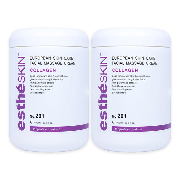 (2 pack) estheSKIN Collagen Facial Massage Cream for European Skin Care, 33.8 fl oz, 1000 ml